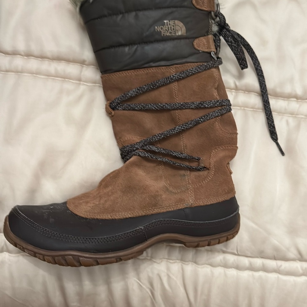 The North Face Brown and Black Winter Boots